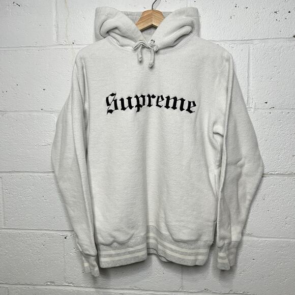 Supreme Reverse Fleece Hooded Sweatshirt “Ash Grey” FW16 - Picture 1 of 12